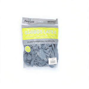 Globos de Látex Party Love de 12 cm, Grises, Bolsa de 100 Unidades para Decoración - Product Image 2