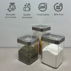 Holar-recipiente de plástico transparente para alimentos, organización de almacenamiento prémium, tapa de plata cuadrada, hecho en Taiwán - Product Image 5