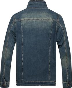 Veste en jean pour homme, veste en jean décontractée, déchirée, coupe ajustée, veste de camionneur extensible, manteau en jean décontracté classique - Product Image 2