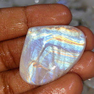 Cabujones de piedras preciosas de diseñador sueltas de piedra lunar turmalinada natural, lote al por mayor para colgante o envoltura de alambre, suministro de joyería - Product Image 1