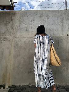 Kaftan fait à la main rouge Tie Dye robe bohème Maxi Kaftan plage couvrir Resort Wear femmes taille libre vêtements de détente - Product Image 6