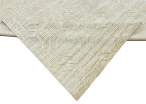 Tapis en bambou tissé à la main, grand format, au design abstrait, brodé en soie de bambou, kilim, poils plats, moderne, antidérapant, lavable - Product Image 5