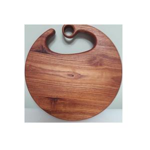 Plateau de charcuterie rond en bois naturel avec poignée unique Plateau de légumes rond en bambou Cadeaux de Noël et de mariage - Product Image 1