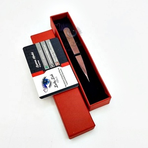 Pinzas para pestañas QB con etiqueta personalizada, la mejor calidad, titanio, oro rosa, volumen recto inclinado, extensiones de pestañas rusas, cejas - Product Image 4