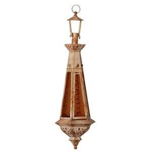 <b>Small</b> Classic Moroccan Iron Metal <b>Candle</b> Lantern With Rust Finish Floor Hanging Home Decoration for Christmas - Product Image 1