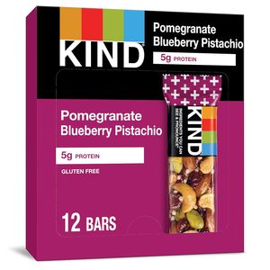 KIND <b>Bars</b>, Pomegranate Blueberry Pistachio, Healthy <b>Snacks</b>, Gluten Free, 5g Protein 12 Count - Product Image 1