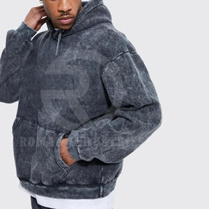 Style lavage à l'acide unisexe survêtement lourd Streetwear personnalisé bouffée impression surdimensionné lavage à l'acide à capuche ensemble - Product Image 6