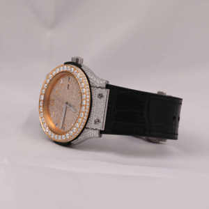 Luxury High Quality Diamond <b>Watch</b> with Stainless Steel Band Moissanite Cut Half Iced Classic Date Roman Features Glass Dial - Product Image 4