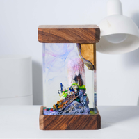 Lampe en époxy personnalisée, lampe en résine époxy, lampe en résine époxy personnalisée, lampe en bois et résine, veilleuse personnalisée, cadeau fait main, Halloween