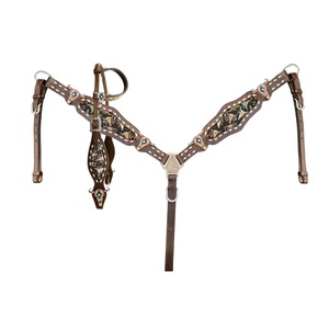 Conjunto de cuello de pecho y cabezal de una oreja occidental de cuero genuino de la mejor calidad con proveedor de Fabricante de punto de dólar blanco - Product Image 1