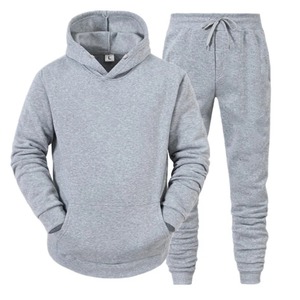 Ensemble de survêtement décontracté à capuche pour homme, en molleton, deux pièces, couleur unie, 100% coton, écologique, pour l'hiver - Product Image 5