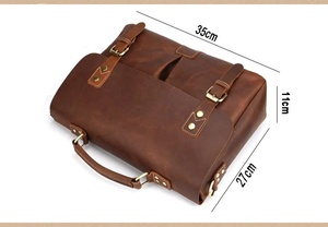 Bolso de hombro para ordenador portátil con mensajero de cuero auténtico 100%, regalo de cumpleaños perfecto para él o ella en el momento de la compra - Product Image 2