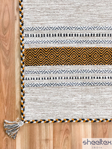 Modern Traditional Design Striped Ethnic Cotton <b>Runner</b> Rug Handcrafted and Handwoven <b>for</b> Home Use <b>Washable</b> - Product Image 2