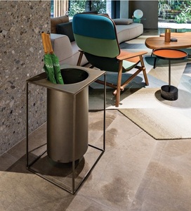 Elegant Metallic Storage Basket with Built-in <b>Umbrella</b> <b>Holder</b> - Product Image 3