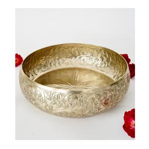 Bol rond décoratif en aluminium de luxe de style floral dessus de table de qualité supérieure décoratif et unique paix maison et restaurant - Product Image 6