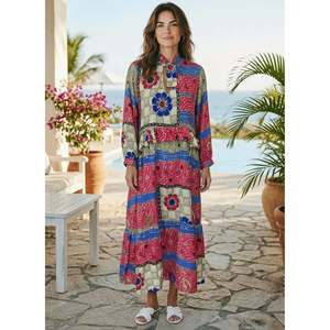 Recycled Silk Sari <b>Summer</b> <b>Dress</b>-Lightweight <b>Boho</b> Halter Midaxi Style for Festivals & Ibiza Holidays Hippie Chic Flowy <b>Dress</b> - Product Image 6