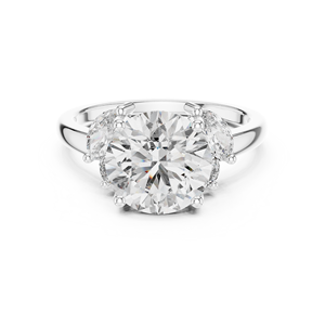 LUXURY 3CT LAB GROWN ROUND CUT <b>DIAMOND</b> <b>RING</b> WITH 0.8CT SIDE STONE SET IN 18KT ROSE GOLD DAILY WEAR ENGAGEMENT WEDDING - Product Image 5