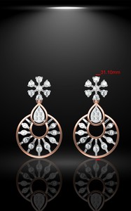 Moda original 10K 14K 18K blanco/amarillo chapado en oro circón collar pendientes conjunto de joyería para fiestas regalos diseñados para mujeres - Product Image 2