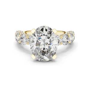 Anillo con Diamante de Laboratorio de Corte Ovalado de 3.034 CT con Piedras Laterales para Mujer, Claridad VVS-VS EF, Oro de 18KT, 14KT, 10KT y Plata 925, Color Rosa - Product Image 2
