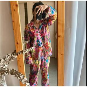 Women Floral Printed <b>Pajama</b> Set Long Sleeve Button Closure Soft Woven 100% Cotton Summer Sleepwear Casual Style Mid Rise Shorts - Product Image 5