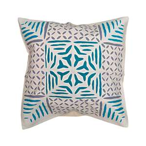 Geometrical <b>Blue</b> and White Digital Printed 18x18 Multicolor Decorative Square Throw Pillow Covers Handmade for <b>Sofa</b> <b>Bed</b> Decor - Product Image 4
