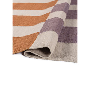 ADWL-1314 Tapis en laine tissé plat ivoire à carreaux, fait main, à rayures et motifs losanges, rectangulaire, pour chambre, salon, couloir - 9x12 pour adolescents - Product Image 2