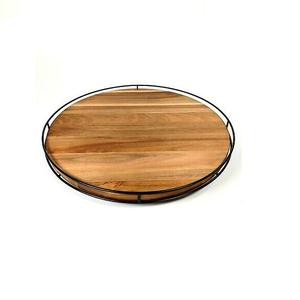 Bandeja de servidor de mesa con acabado Natural para el hogar, cocina, catering, uso de comida, café, té, aperitivos, bandeja decorativa para servir - Product Image 2