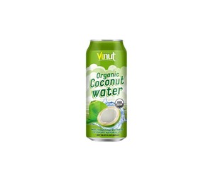 Fabriqué au Vietnam - 490ml d'eau de noix de coco naturelle pure avec pulpe peut boire-échantillon gratuit-marque privée OEM-fabrication de boissons - Product Image 1