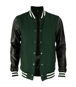 Chaquetas Vintage de Béisbol con Letras para Hombre, Chaqueta de Lana Chenille, Bordado con Logotipo Personalizado, Diseño de Retazos, Manga Larga de Cuero Fina para Invierno - Product Image 1