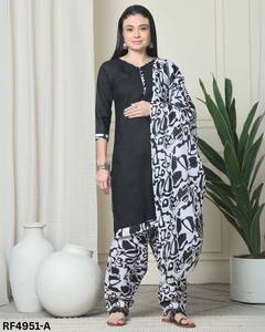Ensemble Kurti élégant en coton avec Dupatta pour femmes Ensemble imprimé élégant avec coupe confortable et coutures de haute qualité - Product Image 3