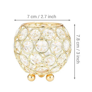 Portavelas de cristal dorado para tu hogar, luz relajante, soporte colgante para luz de té para elevar tu espacio - Product Image 4