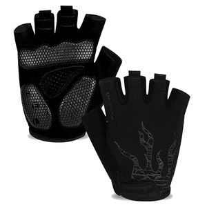 Gants de cyclisme à demi-doigts unisexes blancs et antidérapants, résistants à l'usure, élastiques et coupe-vent pour l'extérieur et la montagne. - Product Image 1