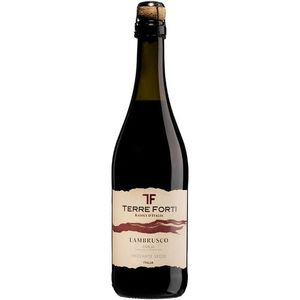 Terre Forti Dry Refreshing Lambrusco Emilia Secco IGT Sparkling Red <b>Wine</b> 750ml 6 Bottles Per Box - Product Image 1