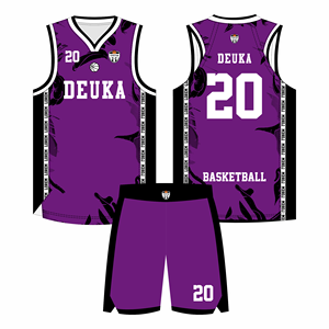 Maillots de basket-ball d'été respirants personnalisés OEM/ODM avec nom/nombre, 100% polyester, imprimés par sublimation, uniforme de basket-ball - Product Image 1