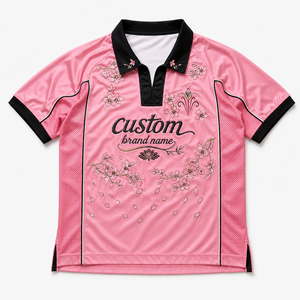 Maillot de football rétro streetwear personnalisé avec logo en caoutchouc, coupe classique, tricoté, broderie 3D, col polo - Product Image 3