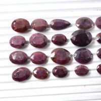 Rubis saphir à facettes dos plat pierre taillée pierre précieuse cabochon en vrac faisant des bijoux boucle d'oreille prix de gros pierre de qualité naturelle