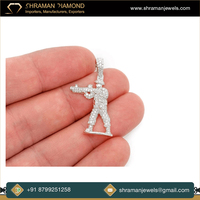 Collier pour homme en argent 925 plaqué or avec diamant moissanite, motif d'épée de tir militaire, pendentif hip-hop, bijoux de rappeur, cadeau