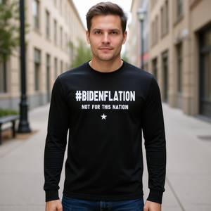 Maglietta a Maniche Lunghe BidenFlation 'Non per Questa Nazione' Anti-Inflazione, Prodotto Promozionale - Product Image 3