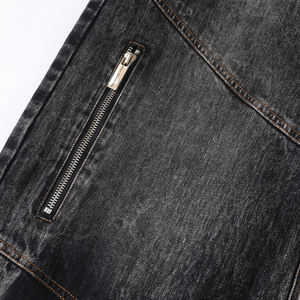 Distressed Ripped Canvas <b>Jeans</b> for <b>Men</b>-Breathable Eco-Friendly <b>Drawstring</b> Closure Mid Waist Stone Wash Wide Leg Straight Pants - Product Image 4