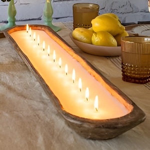 Cuenco para servir velas y masa de madera de Acacia de lujo, hecho a mano, madera Real Natural, característica sostenible para fiestas - Product Image 3