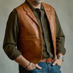 Chaleco de cuero de invierno duradero para hombre, diseño de la mejor calidad, éxito de ventas, chaleco de cuero para hombre - Product Image 4