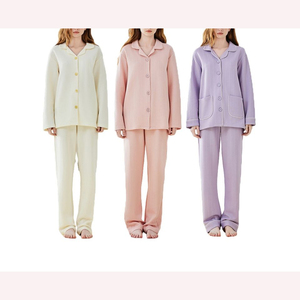 Traje de pijama de noche de moda para mujer, ropa de dormir de algodón suave cómoda, pijama elegante de dos piezas, suministro al por mayor - Product Image 6