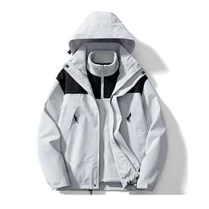 แจ็กเก็ตกันลมกันน้ำและกันลมสำหรับผู้ชายระบายอากาศกลางแจ้งมีซิปปิดพิมพ์ลาย - Product Image 2