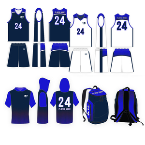 Ensemble uniforme de basketball entièrement imprimé numériquement, short et maillot personnalisés, anti-bactérien, résistant à l'eau, 100% polyester - Product Image 1