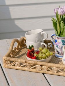Plateau de service en rotin en osier de bambou naturel de haute qualité pour ustensiles de cuisine accessoires de maison et artisanat de décoration - Product Image 6
