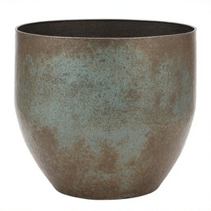 TwilightGlow <b>Tall</b> Iron Planter in Matte Black with Raised <b>Stand</b> for Home Garden Antique Metal Flower Pot for Decorative Use - Product Image 3