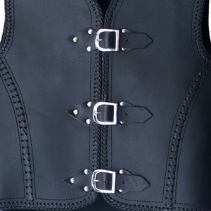 Gilet en cuir de Style Pub nouveau gilet de motard en cuir pour hommes personnalisé de haute qualité/gilet de Club de moto - Product Image 4