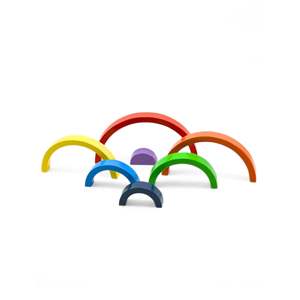 Montessori-Inspired <b>Wooden</b> <b>Rainbow</b> Stacking Toy Educational Sorting Nesting & Stacking Play - Product Image 3