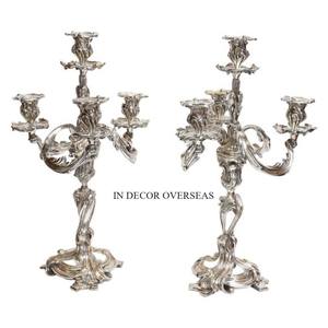 Candelabros de Metal y vidrio transparente de primera calidad con recubrimiento en polvo de Color negro de aspecto precioso, suministros de centro de mesa de boda - Product Image 5