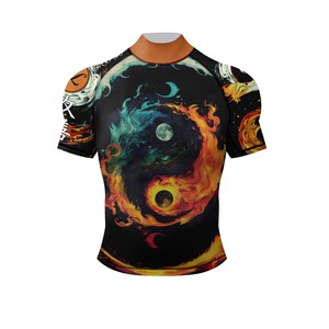 Trendy Flexwear MMA Rashguard Unisex Full Sleeve Quick Dry Breathable 220g Heat-Transfer Printed Front Logo Athletic - Product Image 4